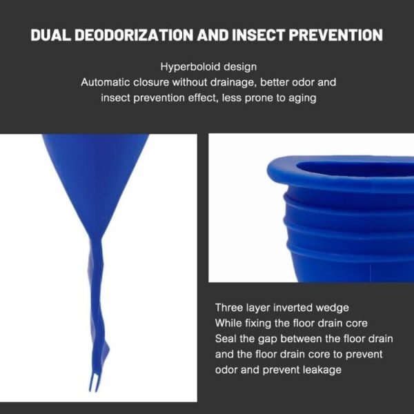 5pcs Silicone Floor Drain Plug Anti-Backflow Anti-odor Inner Core for Toilet Pipes Bathroom (Blue Set) - Image 5