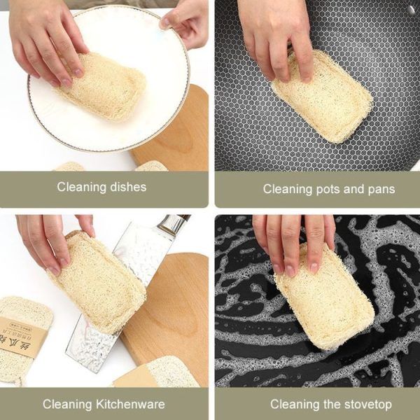 Natural Loofah Dishwashing Brush Dishwashing Tool Loofah Rag Brush, Style: Soft Square (Cowhide Paper) - Image 10