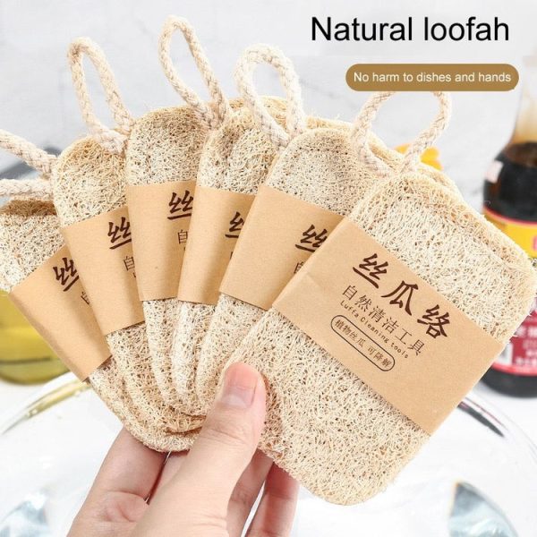 Natural Loofah Dishwashing Brush Dishwashing Tool Loofah Rag Brush, Style: Soft Square (Cowhide Paper) - Image 3