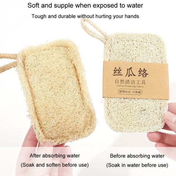 Natural Loofah Dishwashing Brush Dishwashing Tool Loofah Rag Brush, Style: Soft Square (Cowhide Paper) - Image 5