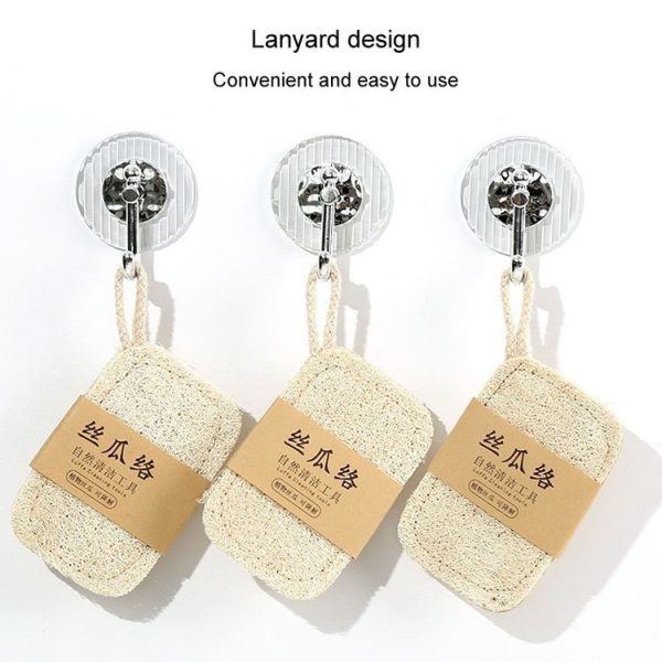 Natural Loofah Dishwashing Brush Dishwashing Tool Loofah Rag Brush, Style: Soft Square (Cowhide Paper) - Image 6