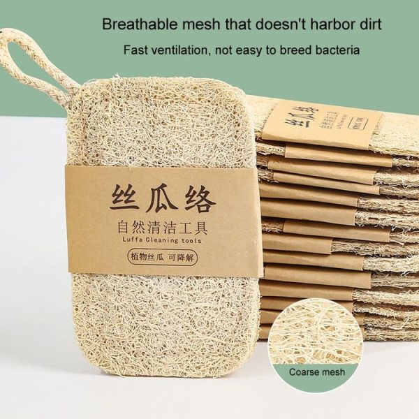 Natural Loofah Dishwashing Brush Dishwashing Tool Loofah Rag Brush, Style: Soft Square (Cowhide Paper) - Image 9