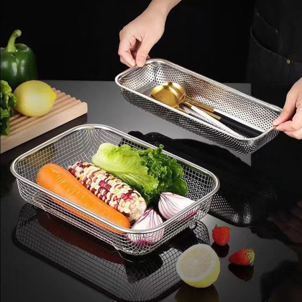 Kitchen Sterilization Cabinet Cutlery Organizer Household Stainless Steel Drainage Tray, Model: Line Chopsticks Basket - Image 10