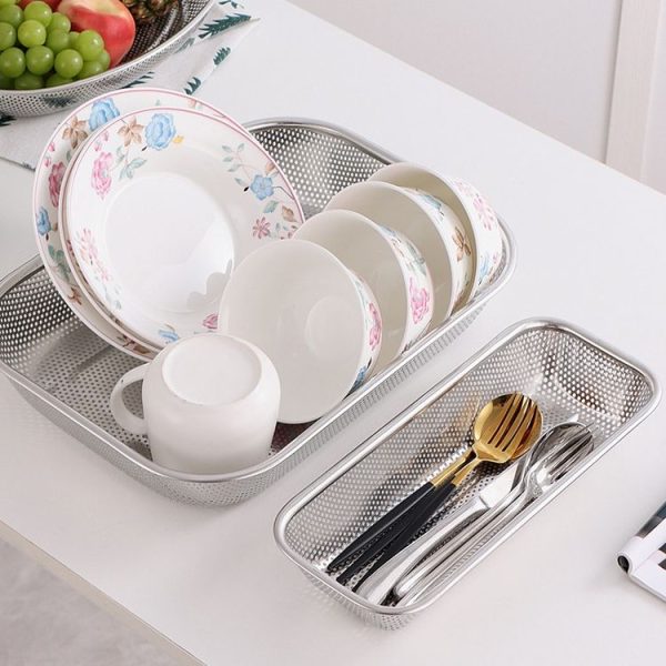 Kitchen Sterilization Cabinet Cutlery Organizer Household Stainless Steel Drainage Tray, Model: Line Chopsticks Basket - Image 3