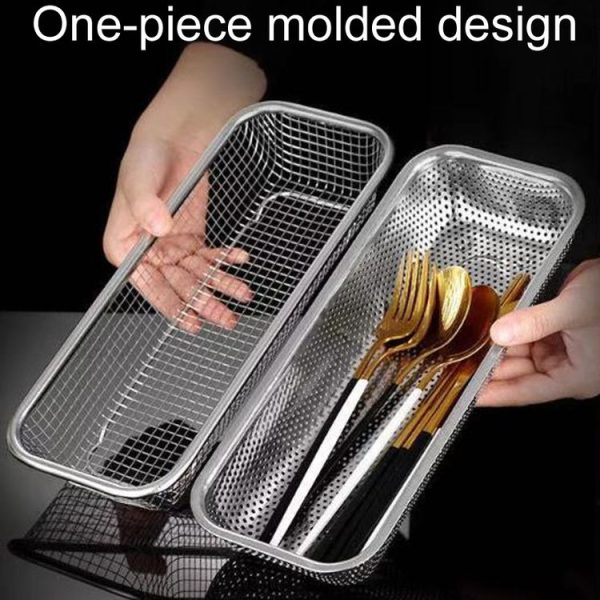 Kitchen Sterilization Cabinet Cutlery Organizer Household Stainless Steel Drainage Tray, Model: Line Chopsticks Basket - Image 6