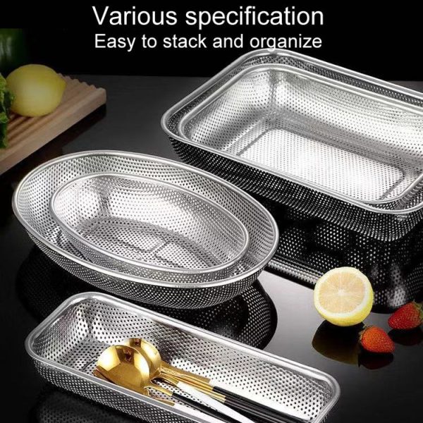 Kitchen Sterilization Cabinet Cutlery Organizer Household Stainless Steel Drainage Tray, Model: Line Chopsticks Basket - Image 7