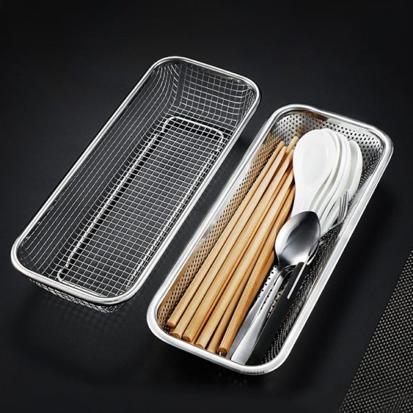 Kitchen Sterilization Cabinet Cutlery Organizer Household Stainless Steel Drainage Tray, Model: Line Chopsticks Basket - Image 9