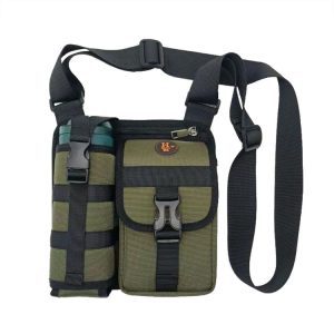 Wear-resistant Waterproof Single-shoulder Cross-body Water Bottle Bag Outdoor Travel Backpack (Green)