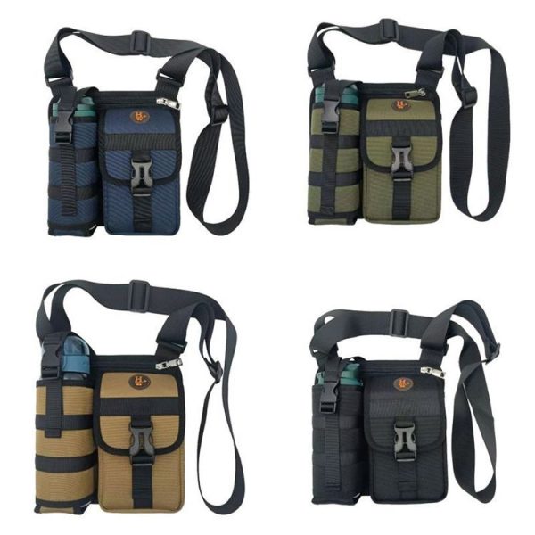 Wear-resistant Waterproof Single-shoulder Cross-body Water Bottle Bag Outdoor Travel Backpack (Green) - Image 2