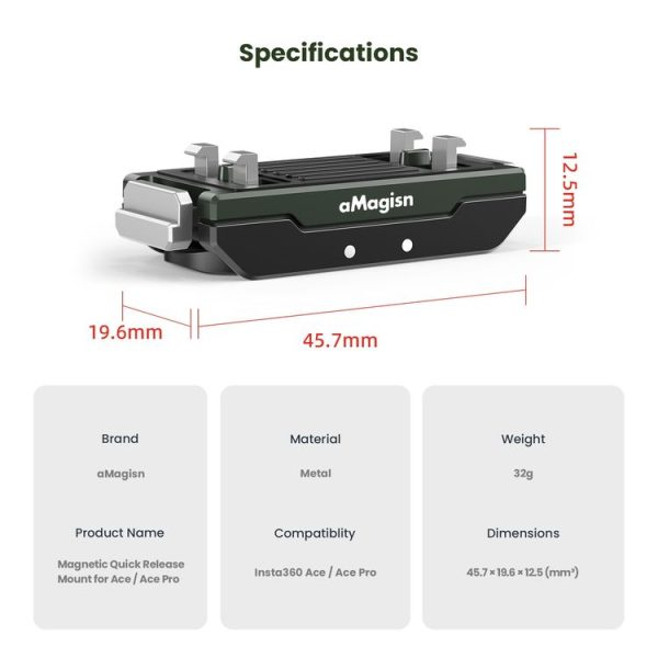 Insta360 Ace / Ace Pro aMagisn Metal Magnetic Quick Release Sports Camera Accessories - Image 12