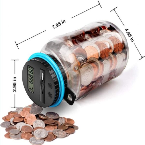 Digital Display Counting Piggy Bank With Lock, Currency: EUR - Image 2