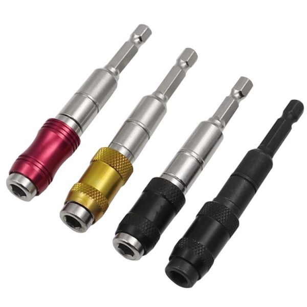 Hexagonal Shank Quick Release Self-Locking Joint Extension Rod Electric Drill Driver Extension Quick Conversion Bits (Silver+Red) - Image 3