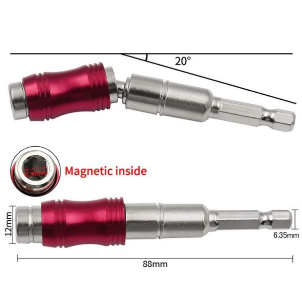 Hexagonal Shank Quick Release Self-Locking Joint Extension Rod Electric Drill Driver Extension Quick Conversion Bits (Silver+Red) - Image 4
