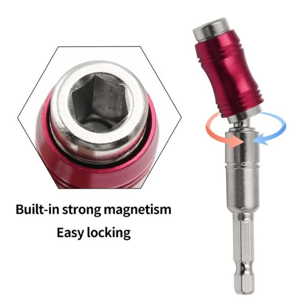 Hexagonal Shank Quick Release Self-Locking Joint Extension Rod Electric Drill Driver Extension Quick Conversion Bits (Silver+Red) - Image 5