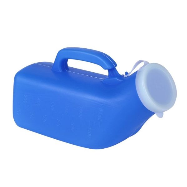 Household Mens Urinal 1200ml Plastic Potty With Lid And Smooth Mouth Urinal (Blue)
