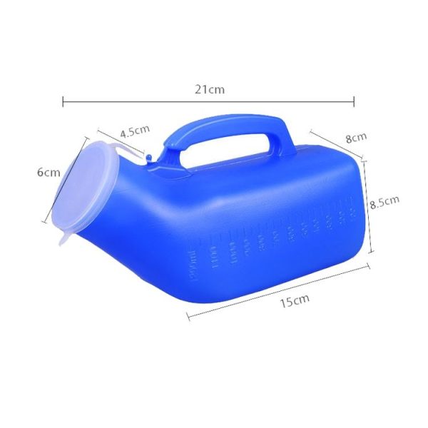 Household Mens Urinal 1200ml Plastic Potty With Lid And Smooth Mouth Urinal (Blue) - Image 2