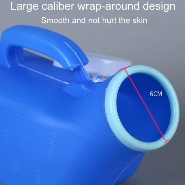 Household Mens Urinal 1200ml Plastic Potty With Lid And Smooth Mouth Urinal (Blue) - Image 7