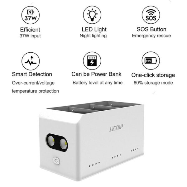 DJI Mini 4 Pro / Mini 3 Pro Drone LKTOP 37W Two Way Charging Hub - Image 3