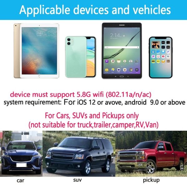 2 In 1 1080P 5G WIFI Wireless Car Reversing Rear Vision Night Vision Camera (LP-1080P) - Image 3
