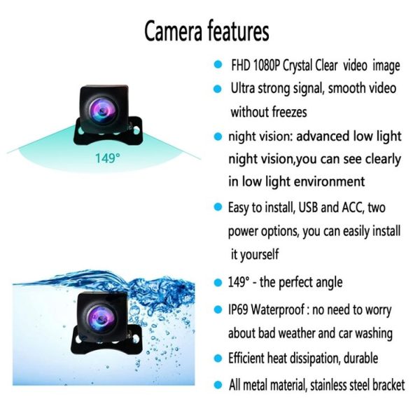 2 In 1 1080P 5G WIFI Wireless Car Reversing Rear Vision Night Vision Camera (LP-1080P) - Image 4