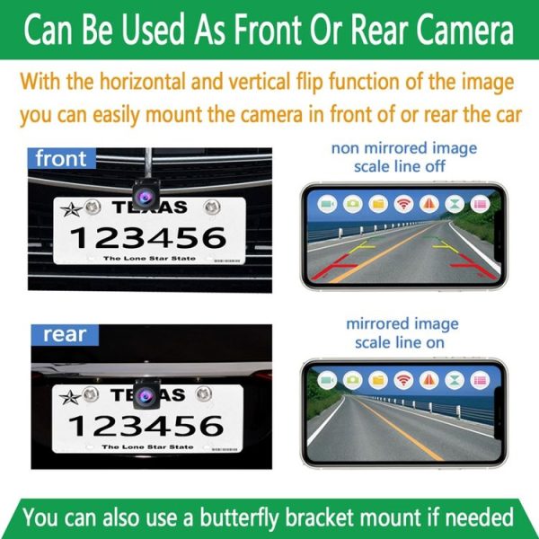 2 In 1 1080P 5G WIFI Wireless Car Reversing Rear Vision Night Vision Camera (LP-1080P) - Image 6
