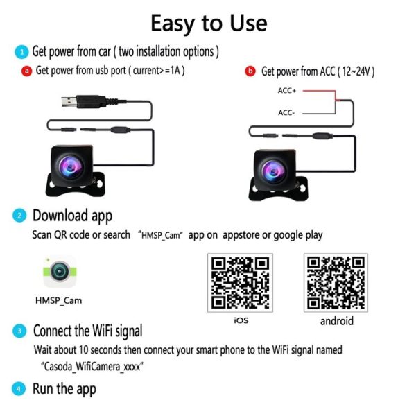 2 In 1 1080P 5G WIFI Wireless Car Reversing Rear Vision Night Vision Camera (LP-1080P) - Image 8