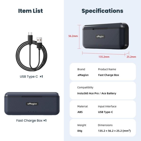 Insta360 Ace / Ace Pro aMagisn Fast Charging Case Camera Charger Accessories - Image 4