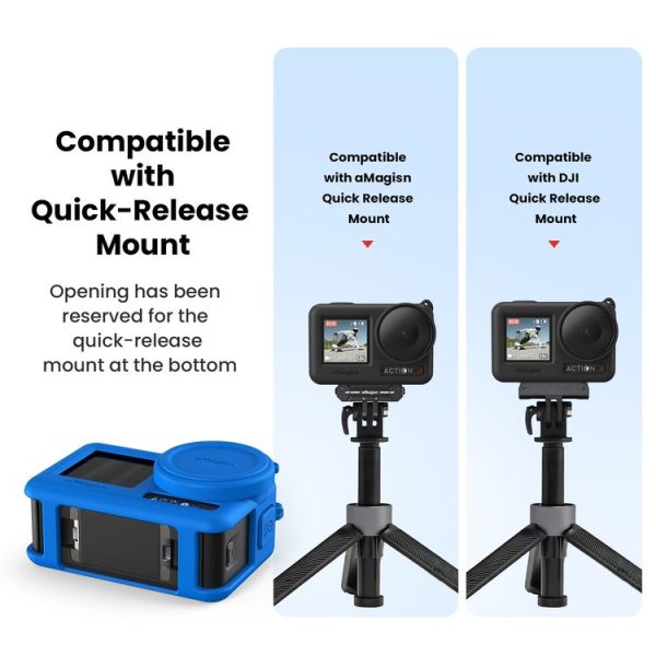 DJI Osmo Action 4 / 3 aMagisn Silicone Protection Case Camera Protection Accessories (Black) - Image 11
