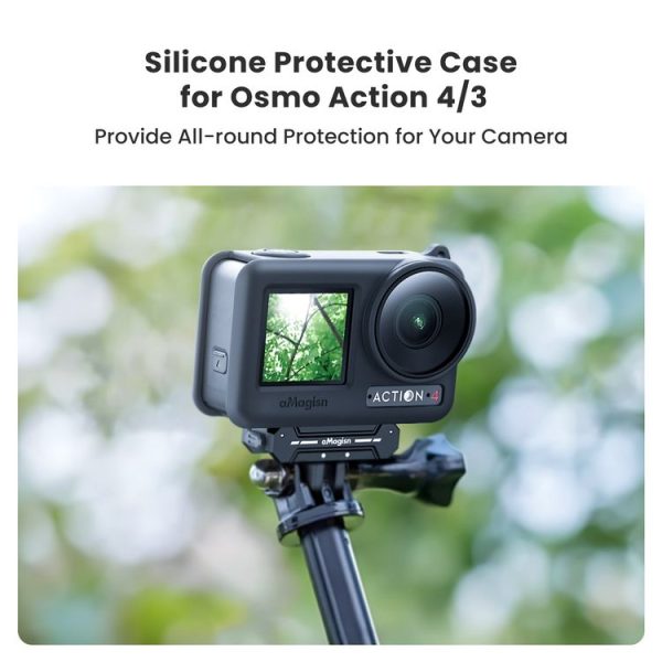DJI Osmo Action 4 / 3 aMagisn Silicone Protection Case Camera Protection Accessories (Black) - Image 13