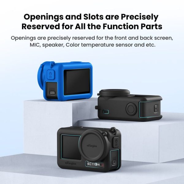 DJI Osmo Action 4 / 3 aMagisn Silicone Protection Case Camera Protection Accessories (Black) - Image 6