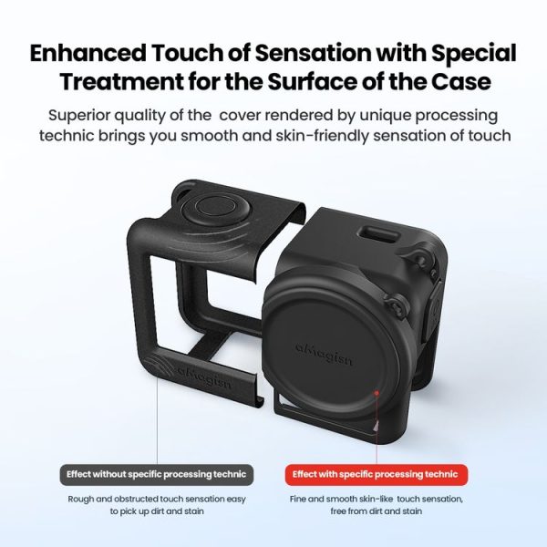 DJI Osmo Action 4 / 3 aMagisn Silicone Protection Case Camera Protection Accessories (Black) - Image 8