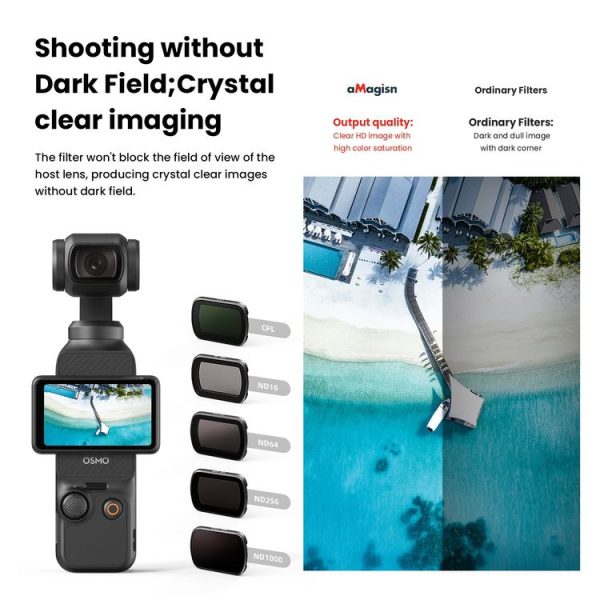 DJI Osmo Pocket 3 aMagisn HD Double Sided Coated Filters Sports Camera Protective Goggles, Style: CPL - Image 11