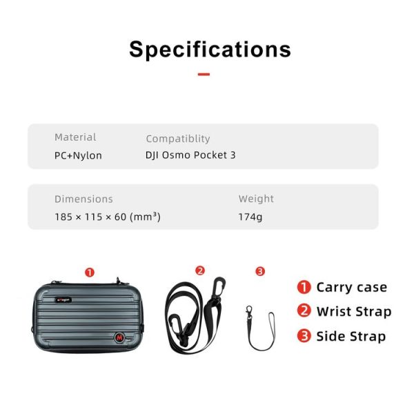DJI Osmo Pocket 3 aMagisn Small Organizer Bag Sports Camera Protective Accessories (Deep Gray) - Image 3