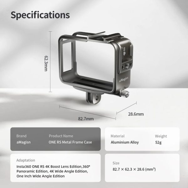 Insta360 ONE RS Series aMagisn Sports Camera Metal Rabbit Cage Cold Shoe Extended Protective Frame - Image 12