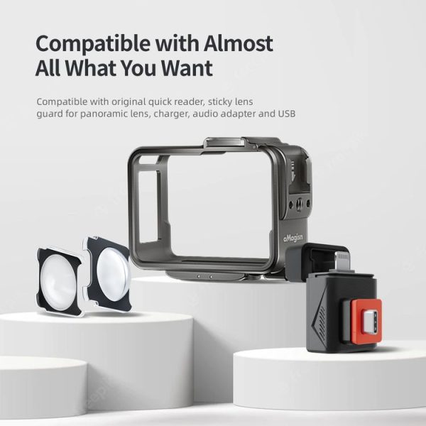 Insta360 ONE RS Series aMagisn Sports Camera Metal Rabbit Cage Cold Shoe Extended Protective Frame - Image 6
