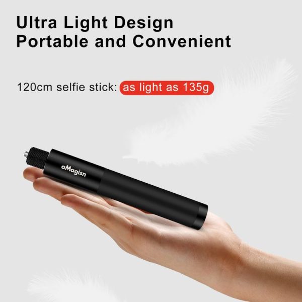 AMagisn 120cm Invisible Straight Pull Selfie Stick Sports Camera Accessories, Specification: Single Rod - Image 7