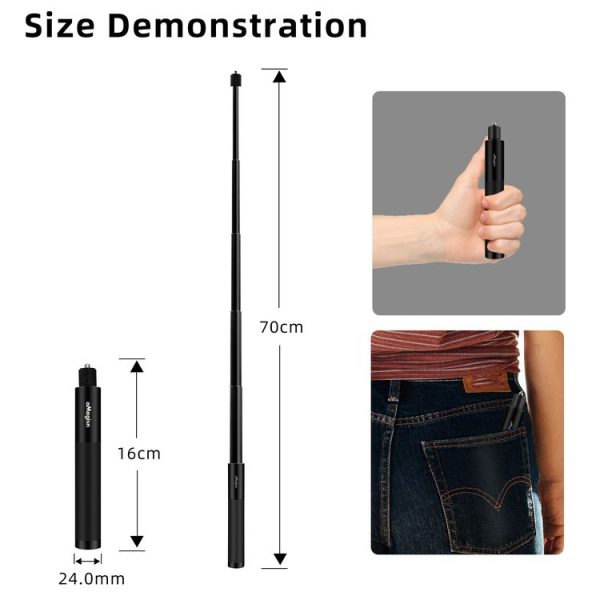 AMagisn 70cm Invisible Straight Pull Selfie Stick Sports Camera Accessories, Specification: Single Rod - Image 3