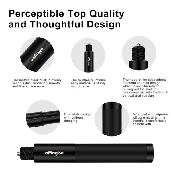 AMagisn 70cm Invisible Straight Pull Selfie Stick Sports Camera Accessories, Specification: Single Rod - Image 4
