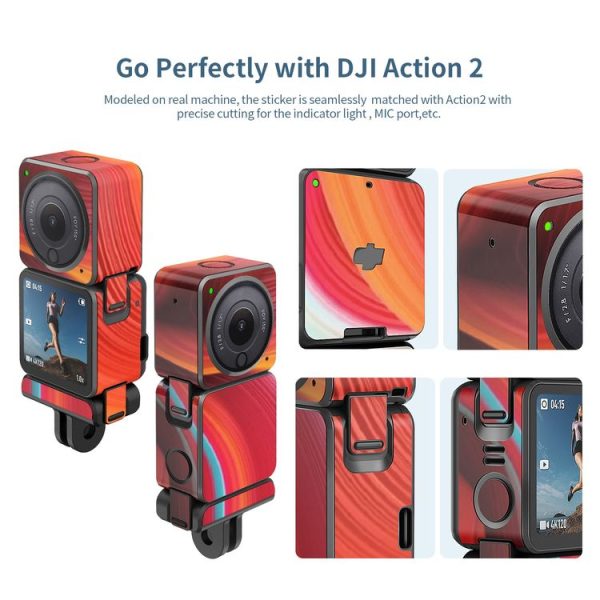 DJI Action 2 aMagisn Body Protection Paper Scratch-Resistant Film Accessories, Style: Dual-screen Model Colorful Painting 2 - Image 4