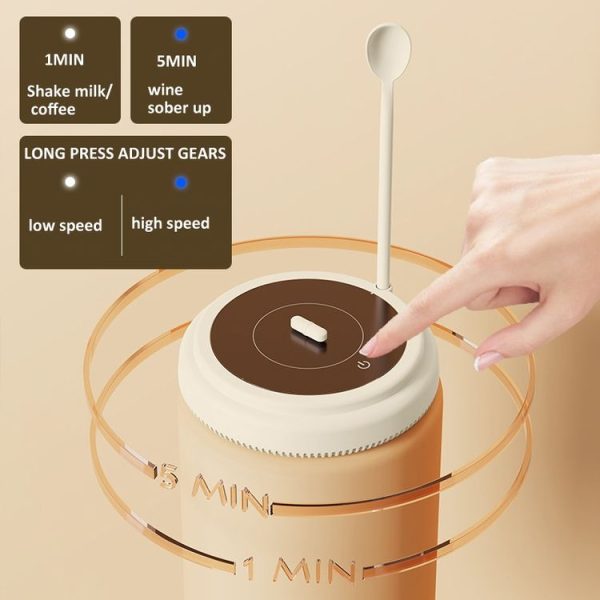 10000rpm / min Magnetic Levitation Electric Coffee Stirrer Milk Shaker Red Wine Decanter (White) - Image 3