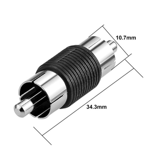 10pcs RCA Lotus Head Straight-through Male Monitoring Audio Adapter AV Butt Joint (Male to Male) - Image 3