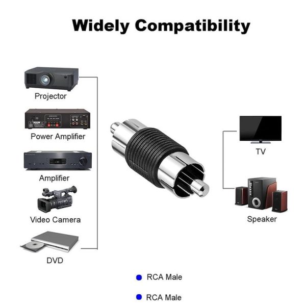 10pcs RCA Lotus Head Straight-through Male Monitoring Audio Adapter AV Butt Joint (Male to Male) - Image 6