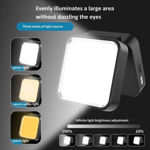 Camping Cycling Lavalier Lamp Night Fishing Light Three-Color Temperature Reading Lamp (Black) - Image 4