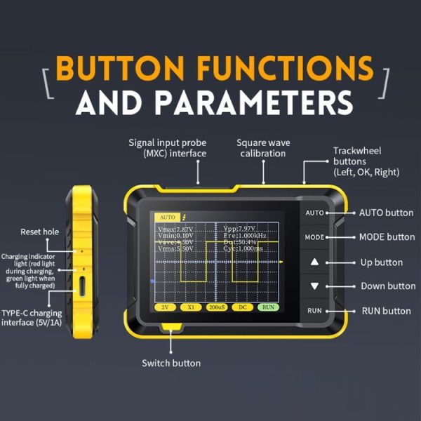 FNIRSI Handheld Small Digital Oscilloscope For Maintenance, Specification: Standard - Image 3