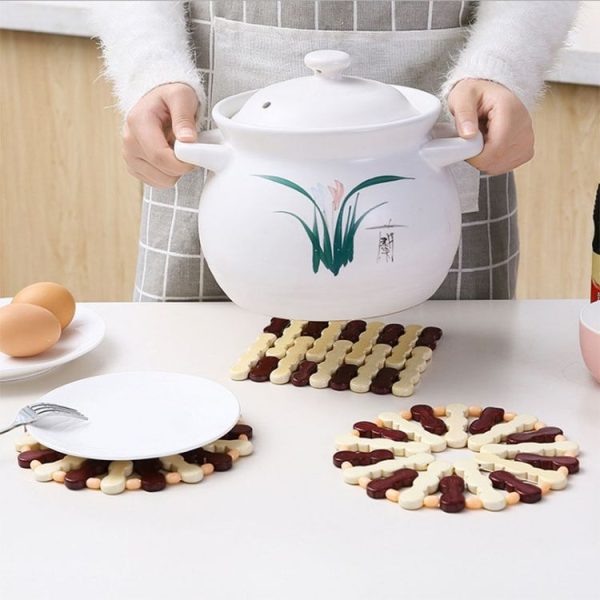 Bamboo Dining Table Insulation Pad Heatproof Coasters Anti-Scald Pot Mat (16.5cm Round) - Image 2