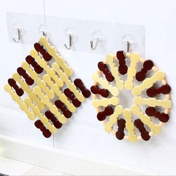 Bamboo Dining Table Insulation Pad Heatproof Coasters Anti-Scald Pot Mat (16.5cm Round) - Image 3