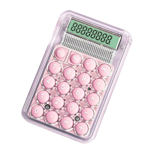 Small Silent Simple Calculator Mini Candy Dormitory Student Office Exam Tool (Pink)