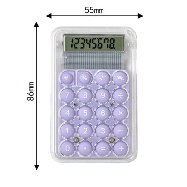 Small Silent Simple Calculator Mini Candy Dormitory Student Office Exam Tool (Pink) - Image 3
