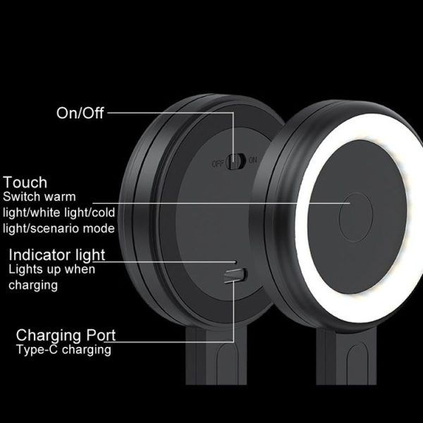 Cell Phone Magnetic Fill Light Portable Photo Pocket Lamp (Black) - Image 10