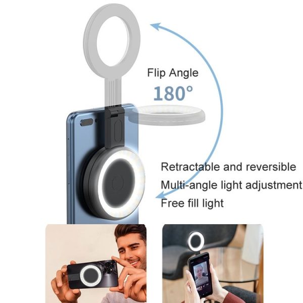 Cell Phone Magnetic Fill Light Portable Photo Pocket Lamp (Black) - Image 7